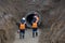 Businessman digs a tunnel success tonnel treasure,