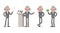 Businessman doing different gestures. Character vector design. no12