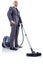 Businessman doing vacuum cleaning