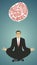Businessman doing yoga. Meditation. Relaxing and letting go of the difficulties.