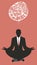 Businessman doing yoga. Meditation. Relaxing and letting go of the difficulties.