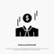 Businessman, Dollar, Man, Money solid Glyph Icon vector