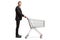 Businessman with an empty shopping cart