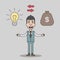 Businessman exchange idea with money