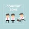 Businessman exit from comfort zone.