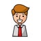 Businessman expression avatar character