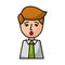 Businessman expression avatar character