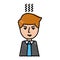 Businessman expression avatar character