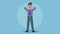 businessman extressed standing character animation
