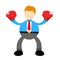businessman fighter boxing cartoon doodle flat design vector illustration