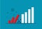 Businessman fighting with down graph bar  from effect coronavirus 2