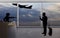 Businessman Fighting with Flight Attendant or Receptionist at the Airport