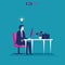 Businessman finds ideas in his work. Business vector illustration