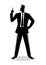 Businessman with a finger pointed up