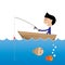 Businessman fishing without bait business concept