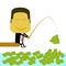 Businessman fishing money