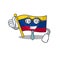 Businessman flag colombia isolated in the cartoon