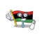 Businessman flag libya cartoon isolated the mascot