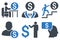 Businessman Flat Glyph Icons