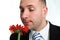 Businessman with a Flower