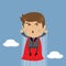 Businessman flying, Character as a superhero flying, Business concept