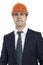 businessman foreman wearing helmet