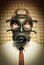 Businessman with gas mask