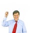 Businessman gesturing with hand,