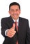 Businessman Gesturing Thumbs Up