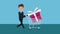 Businessman with giftbox HD animation