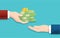 Businessman give money , salary concept vector illustration