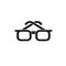 Businessman glasses black vector concept icon. Businessman glasses flat illustration, sign