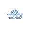 Businessman glasses line icon concept. Businessman glasses flat  vector symbol, sign, outline illustration.