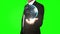 Businessman with globe animation in front of green screen
