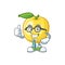 Businessman golden apple fruit cartoon on white background