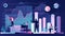 Businessman graph analysing stock market on investment financial planning management strategy, generative AI