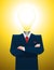 Businessman great idea lightbulb inspiration moment