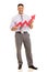 Businessman with growth arrow