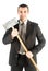 Businessman with hammer