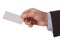 Businessman hand with a empty business card