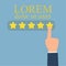 Businessman hand giving five star rating