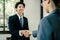 businessman hands shake after business office executives are interviewing job applicants