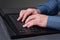 Businessman hands typing on keyboard