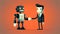 Businessman handshake with an AI robot, future, Generative AI