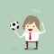 Businessman happy is playing soccer relax idea and inspiration,