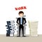 businessman & hardworking illustration