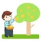 Businessman harvest money tree