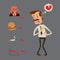 Businessman heart risk man heart attack stress infarct vector illustration smoking drinking alcohol harmful depression