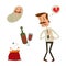 Businessman heart risk man heart attack stress infarct vector illustration smoking drinking alcohol harmful depression