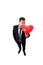 Businessman with heart shaped balloon.